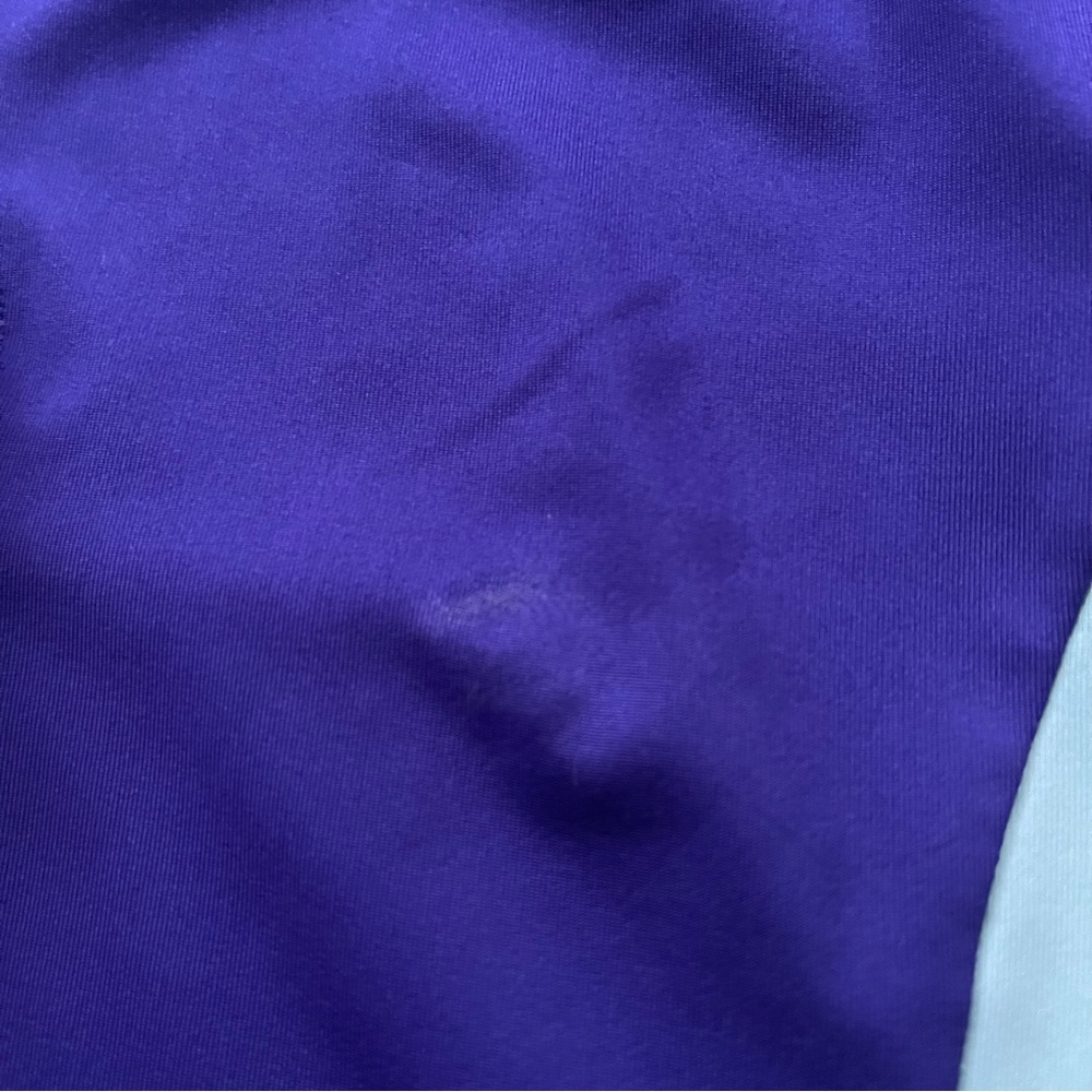 Adidas Leggings Girls Size 10/12 Purple Aqua Green Logo - Picture 2 of 8